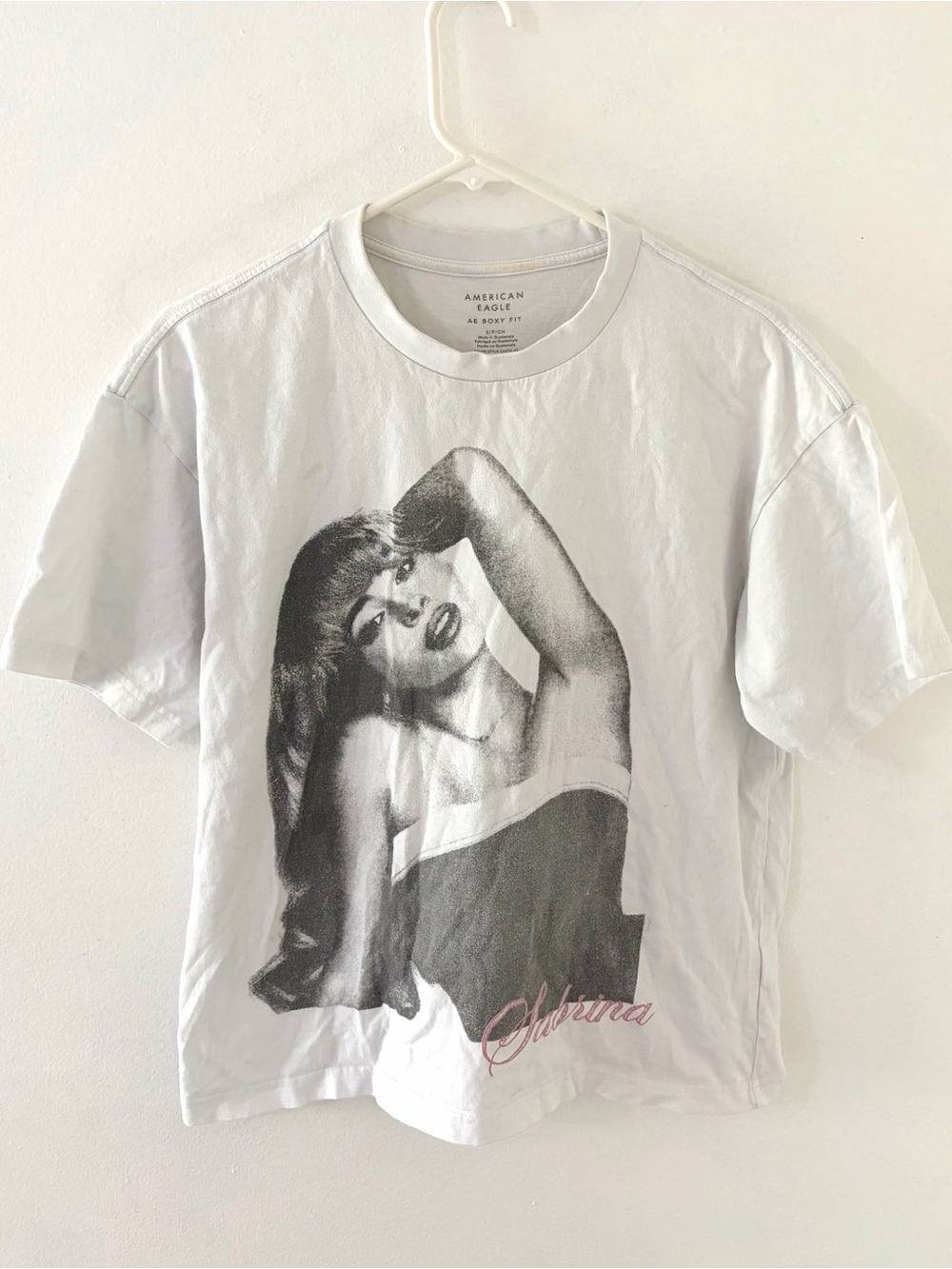 American Eagle Outfitters Boxy Sabrina Carpenter Graphic T-Shirt, Size: Small